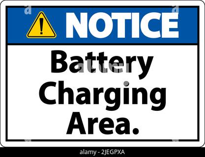 Notice battery charging area Sign on transparent background,vector ...
