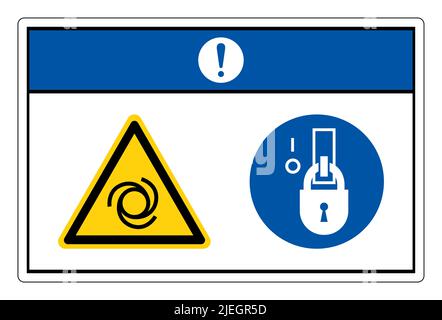 Notice Equipment Starts Automatically Lock Out In De-Energized State Symbol Sign On White Background Stock Vector