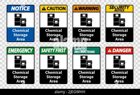 Chemical Storage Symbol Sign Isolate on transparent Background,Vector Illustration Stock Vector