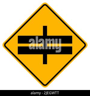 Highway Intersection Ahead Traffic Road Symbol Sign Isolate on White Background,Vector Illustration EPS.10 Stock Vector