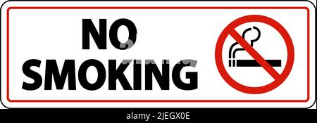 No Smoking Sign On White Background Stock Vector
