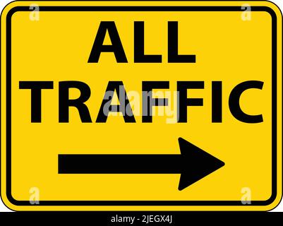All Traffic Right Arrow Sign On White Background Stock Vector