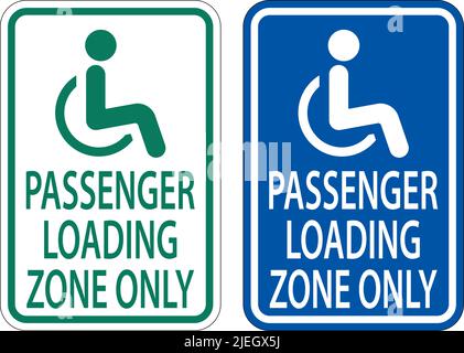 Passenger Loading Zone Sign On White Background Stock Vector