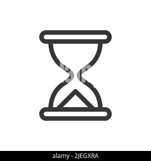 Hourglass with sand line style isolated vector icon Stock Vector