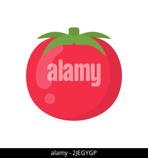 Cute tomato vegetable, isolated colorful vector icon Stock Vector