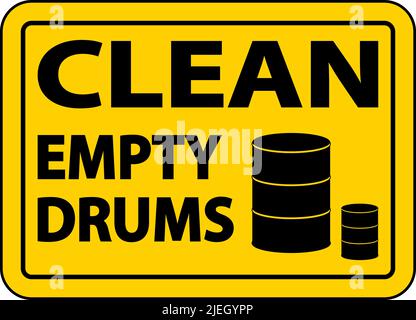 Clean Empty Drums Sign On White Background Stock Vector