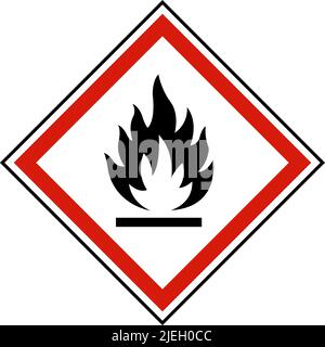 Flammable Symbol Label On White Background Stock Vector