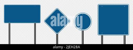 Symbol set sign road blue on transparent background,vector illustration Stock Vector