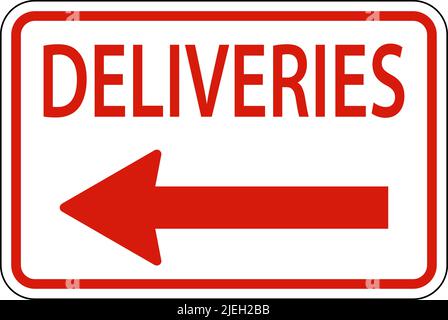 Symbol Deliveries Left Arrow Sign On White Background Stock Vector