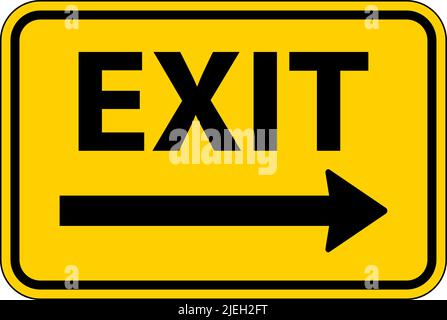 Exit Right Arrow Sign On White Background Stock Vector
