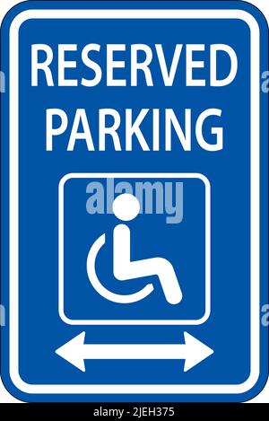 Accessible Reserved Parking Sign ,Double Arrow Stock Vector