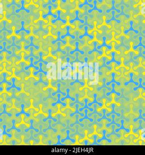 Modern seamless pattern of colored triplex geometric shape on dark Stock Vector