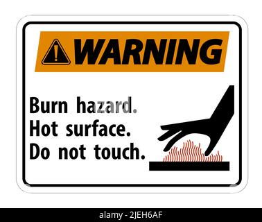  Warning Burn hazard,Hot surface,Do not touch Symbol Sign Isolate on Bildidee 