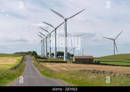 Royd Moor wind farm, Whitley Road, Thurlstone, Penistone, South Yorkshire, England, UK Stock Photo