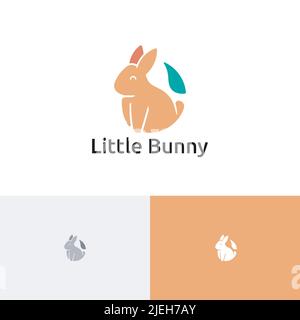 Cute Little Bunny Rabbit Simple Animal Logo Stock Vector