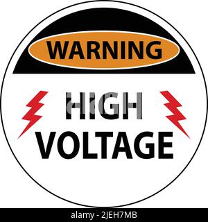 Warning High Voltage Floor Sign On White Background Stock Vector