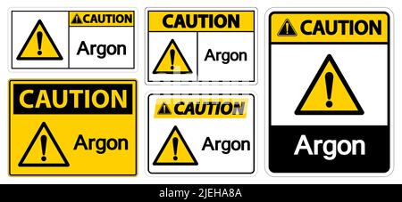 Caution Argon Symbol Sign Isolate On White Background,Vector Illustration EPS.10 Stock Vector