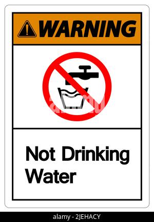 Caution Not Drinking Water Sign Stock Vector