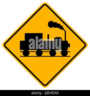 Warning signs Railway crossing without gates on white background Stock Vector