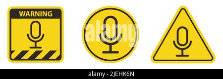 Microphone Icon Symbol on White Background Stock Vector