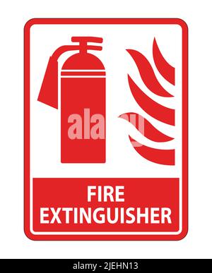 Fire Extinguisher Sign on white background,Vector illustration Stock Vector