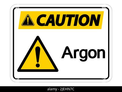 Caution Argon Symbol Sign Isolate On White Background,Vector Illustration Stock Vector