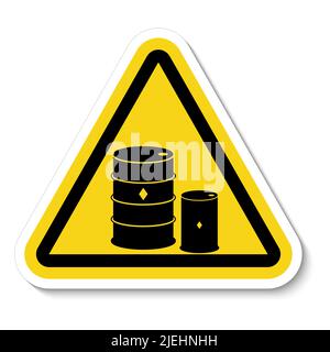 Chemical Drums Black Icon White Background Stock Vector