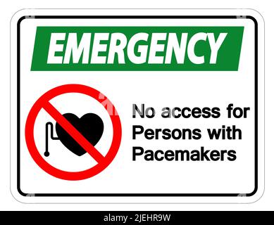 Emergency No Access For Persons With Pacemaker Symbol Sign Isolate On White Background,Vector Illustration Stock Vector