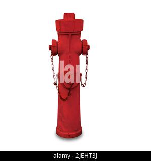 Red fire hydrant isolated on white background, copy space Stock Photo