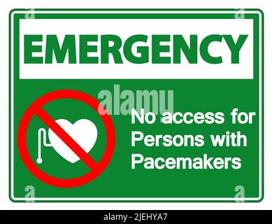 Emergency No Access For Persons With Pacemaker Symbol Sign Isolate On White Background,Vector Illustration Stock Vector