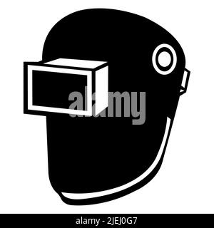 Symbol Wear Welding Helmet Isolate On White Background Stock Vector