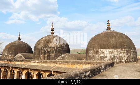 Domes of Jama Masjid, Chanderi, Madhya Pradesh, India. Stock Photo