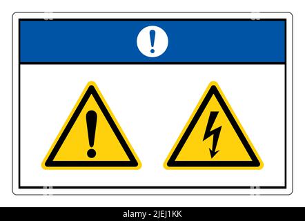 Notice Electric Shock Hazard Symbol Sign On White Background Stock Vector