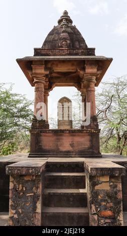 View of Jauhar Smarak where Rajput women committed Self immolation in battle in 1528 in the Fort Complex, Chanderi Fort, Madhya Pradesh, India. Stock Photo