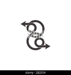 two exchange arrows simple geometric motion design vector Stock Vector