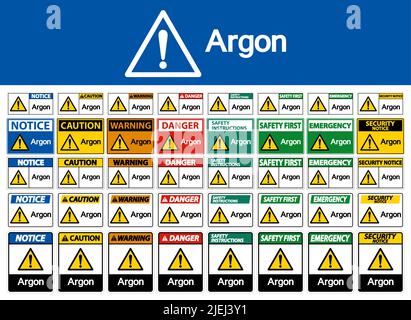 Argon Symbol Sign Isolate On White Background,Vector Illustration EPS.10 Stock Vector