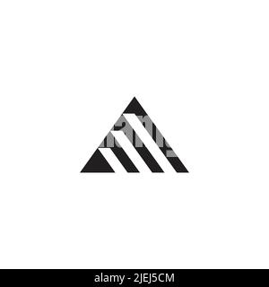 3d flat triangle simple geometric logo vector Stock Vector