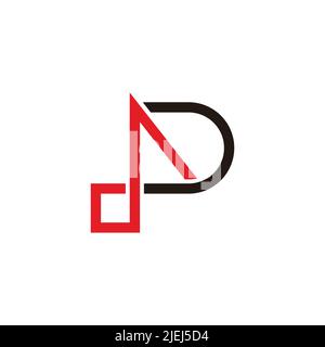 letter dp arrow up simple geometric logo vector Stock Vector