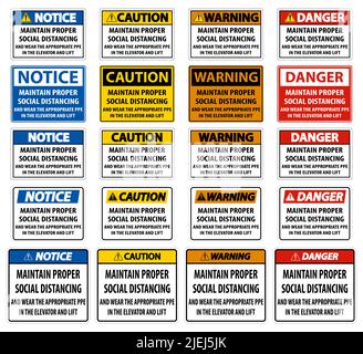 Maintain Proper Social Distancing Sign Isolate On White Background,Vector Illustration EPS.10 Stock Vector