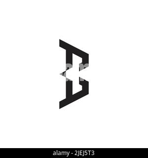 letter b pencil shape simple geometric logo vector Stock Vector