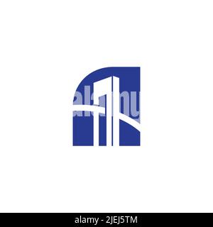 letter n bridge simple geometric logo vector Stock Vector