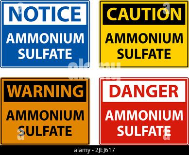 Danger Ammonium Sulfate Symbol Sign On White Background Stock Vector