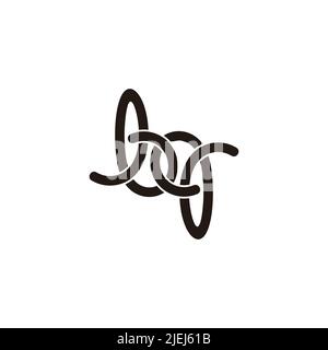 letter bq linked overlapping lines symbol logo vector Stock Vector
