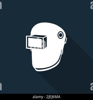 Symbol Wear Welding Helmet Isolate On Black Background,Vector Illustration Stock Vector