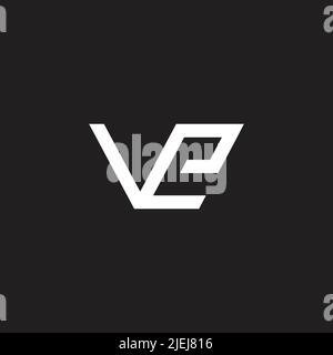 letter ve simple line geometric logo vector Stock Vector