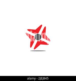 pointing arrows shadow colorful logo vector Stock Vector