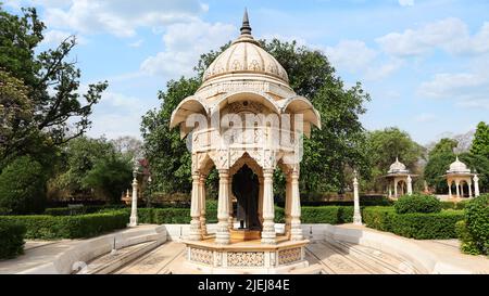 Statue of Madhavrao Scindia, Scindia Chhatris, Shivpuri, Madhya Pradesh, India. Stock Photo