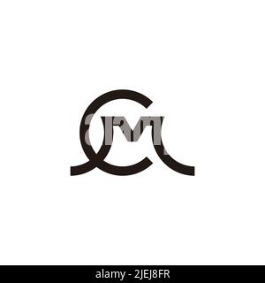 letter cm simple curves geometric line logo vector Stock Vector