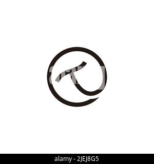 letter te circle line geometric logo vector Stock Vector