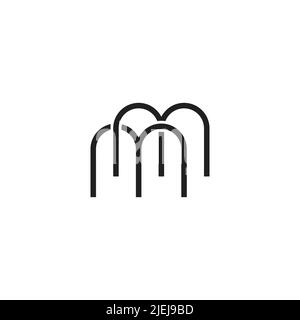 letter mm simple thin line linked design logo vector Stock Vector